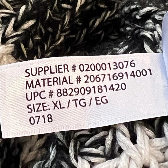 Chaps XL Chunky Knit Mock Neck Sweater Black White - Picture 8 of 8